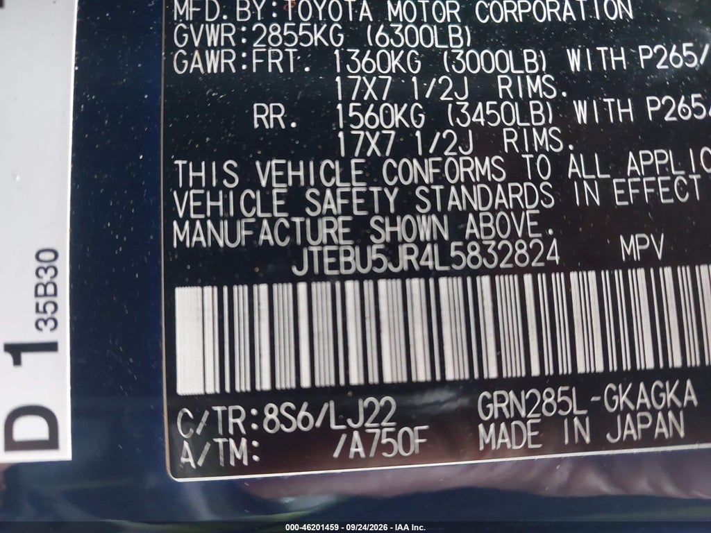 2020 Toyota 4RUNNER Venture Special Edition photo 9