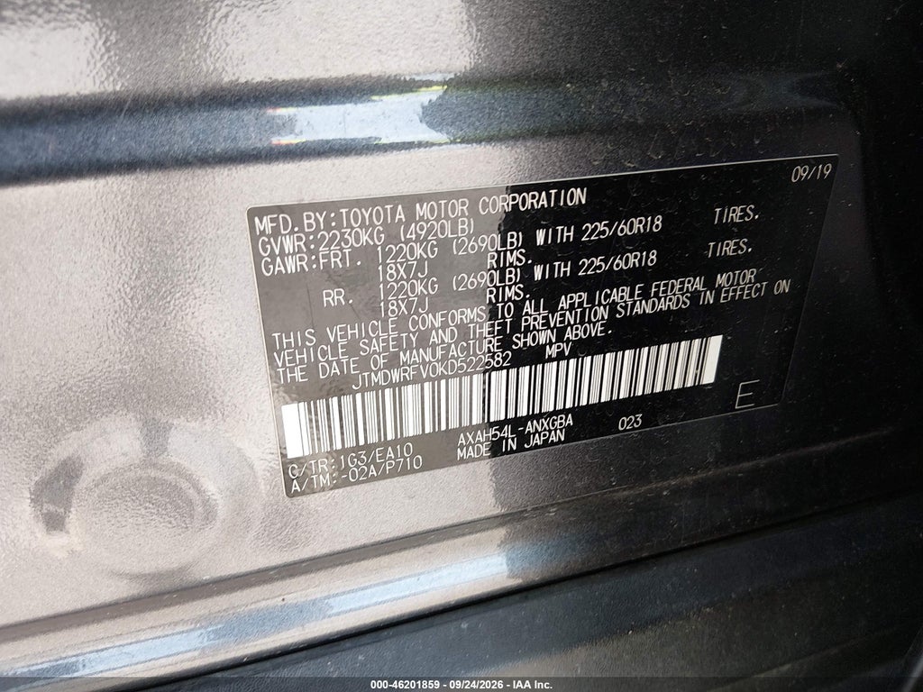2019 Toyota RAV4 Hybrid Limited photo 9