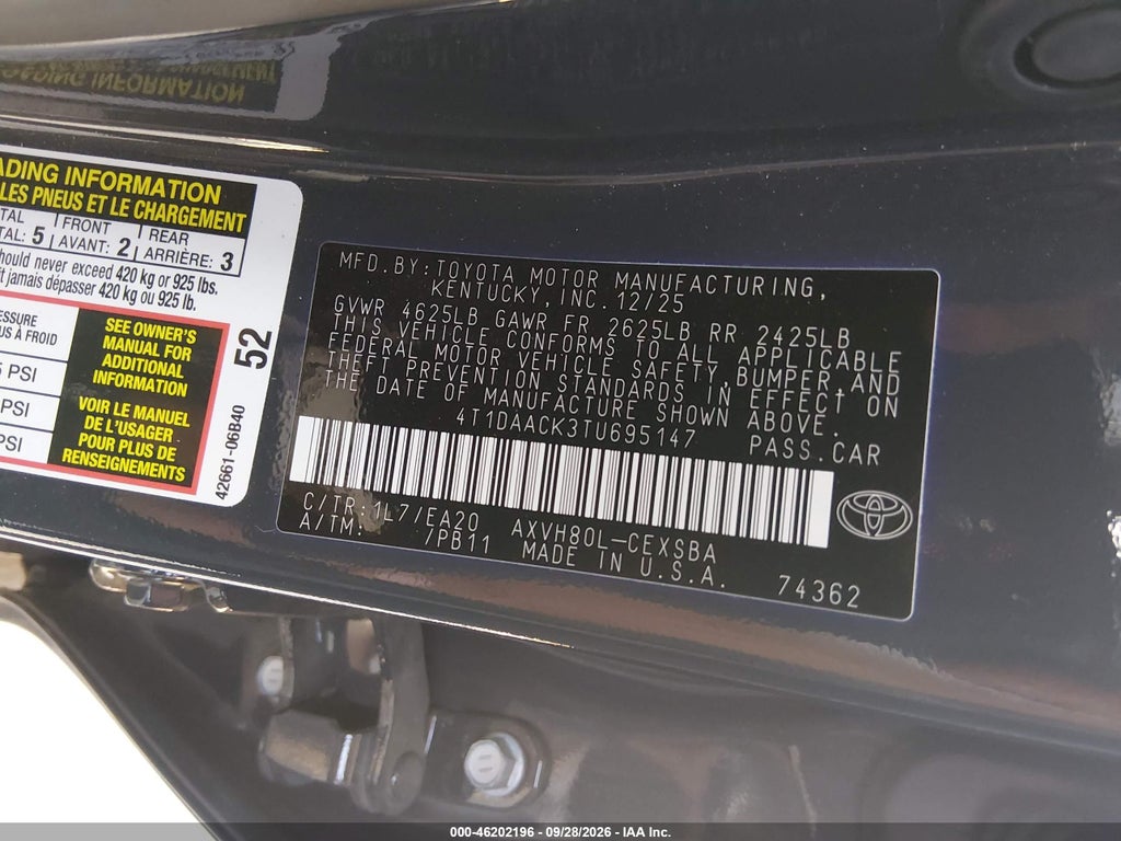 2026 Toyota Camry SE photo 9