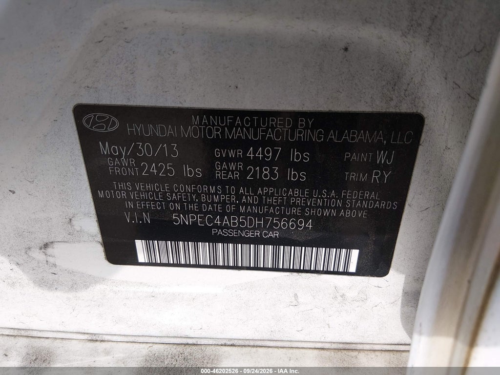 2013 Hyundai Sonata SE 2.0T photo 9