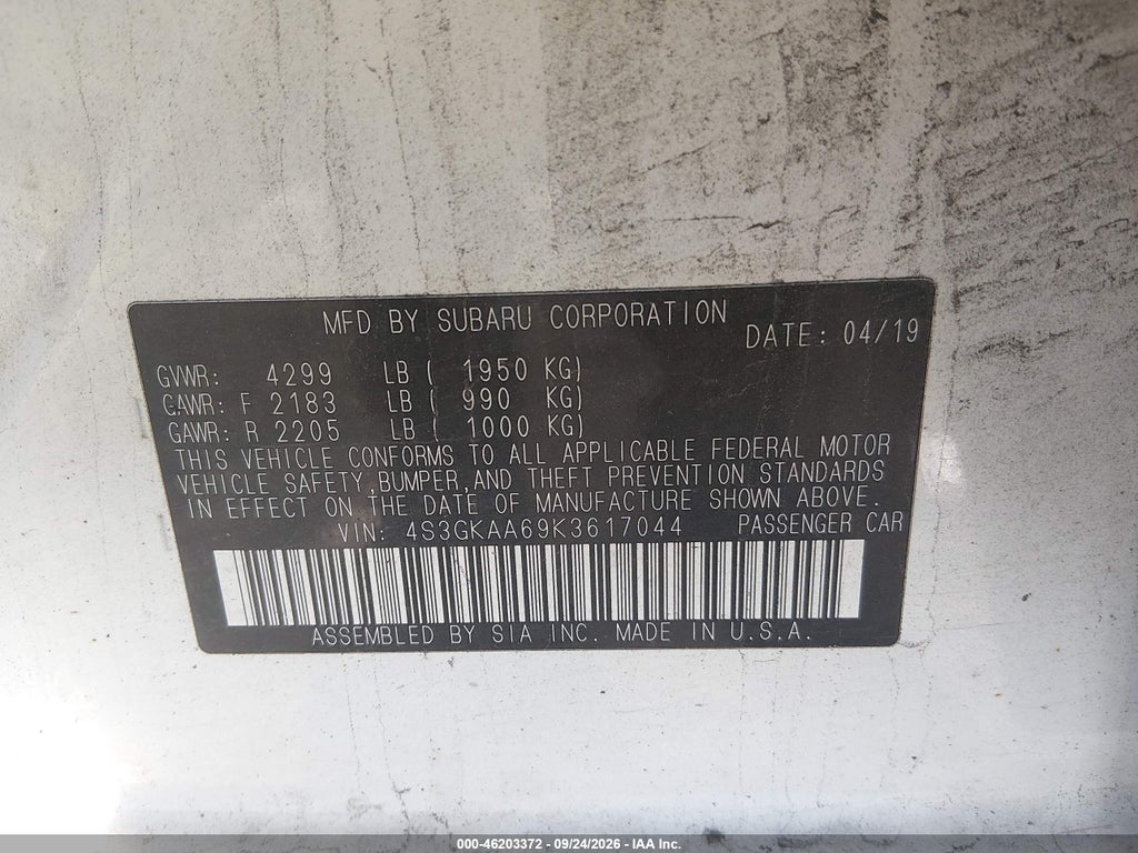 2019 Subaru Impreza 2.0I photo 9