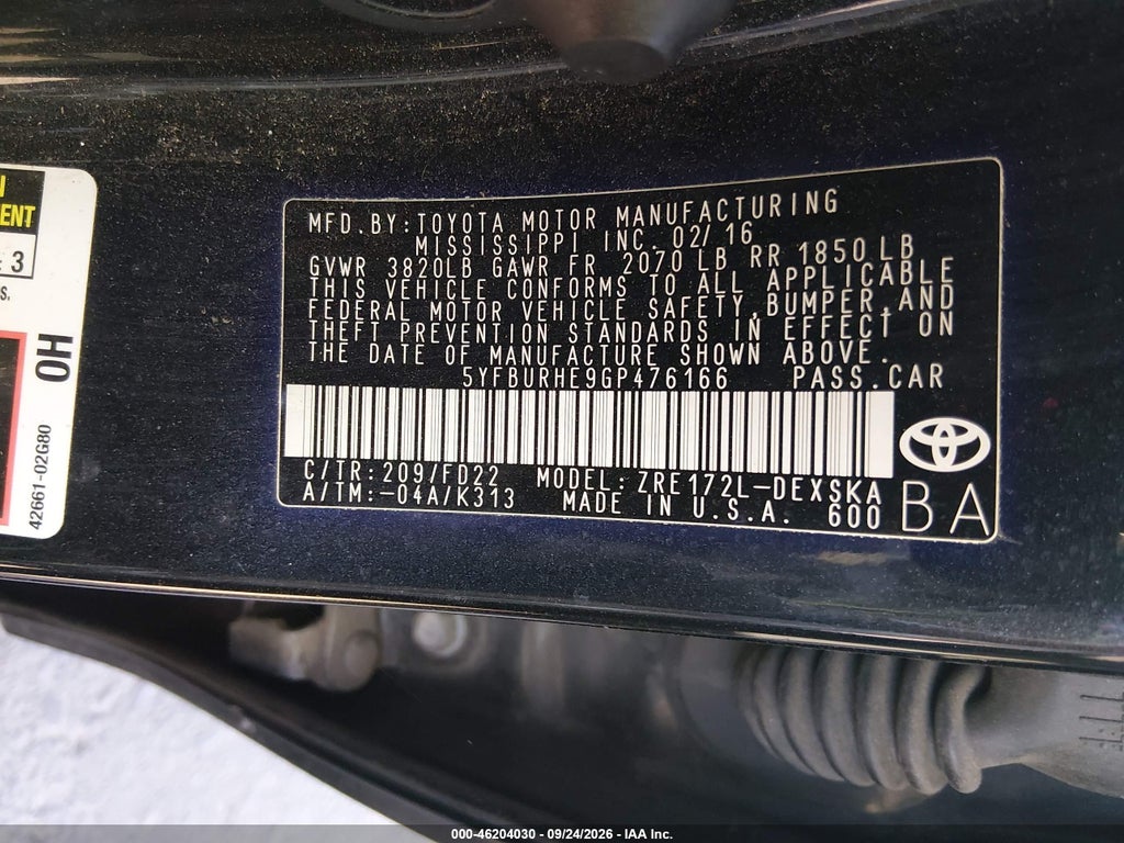 2016 Toyota Corolla S Plus photo 9