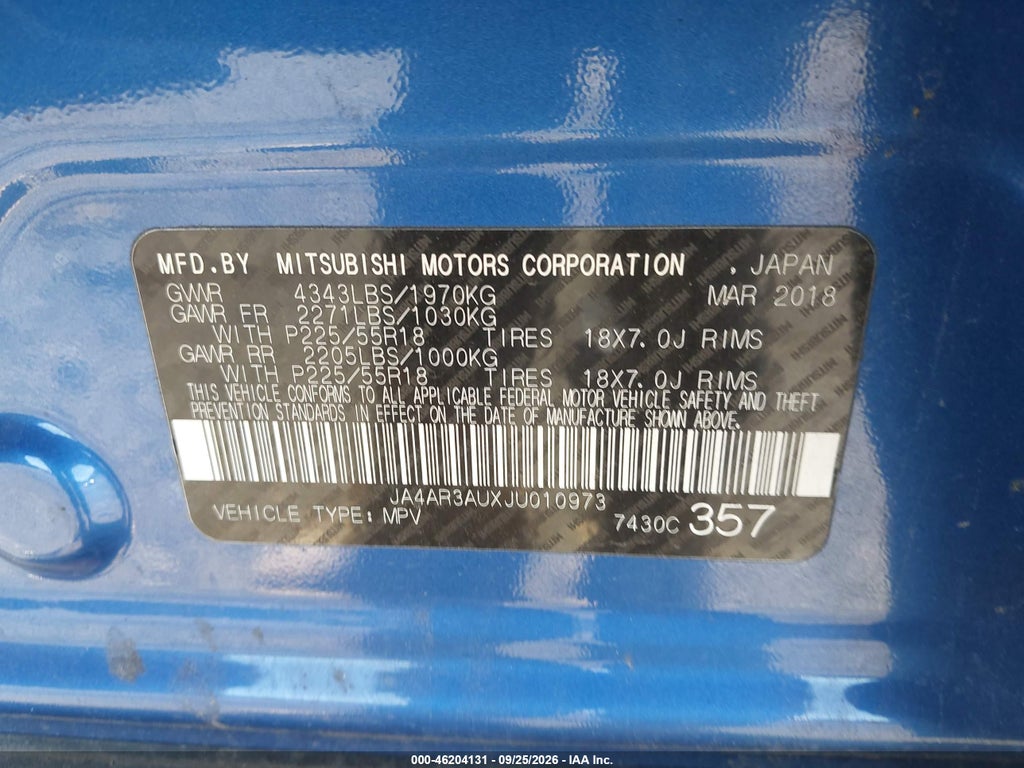 2018 Mitsubishi Outlander Sport 2.0 LE photo 9