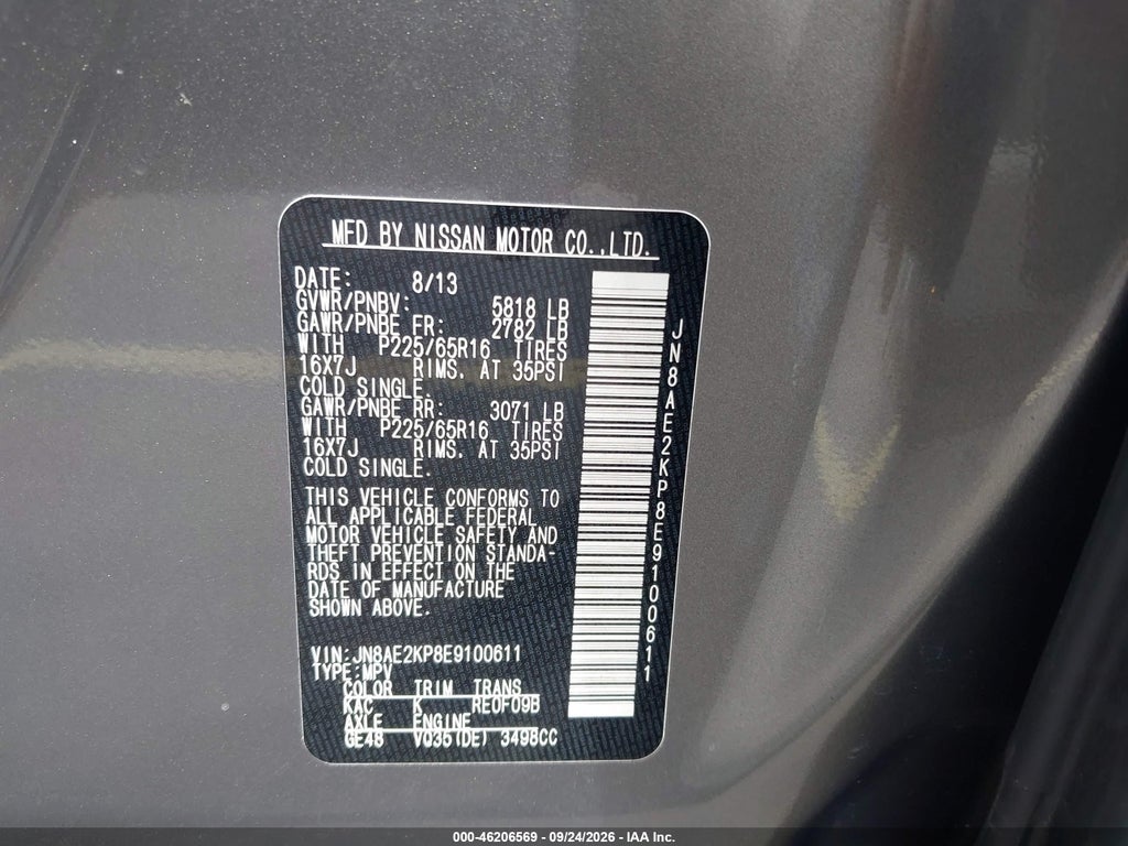 2014 Nissan Quest SV photo 9