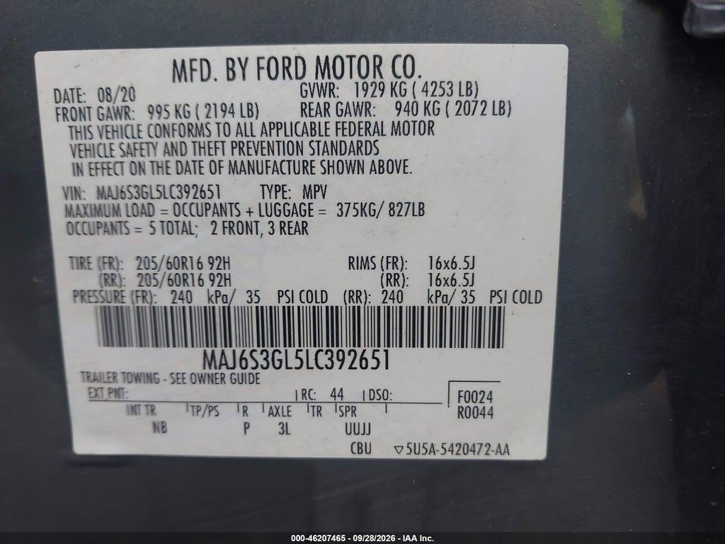 2020 Ford Ecosport SE photo 9