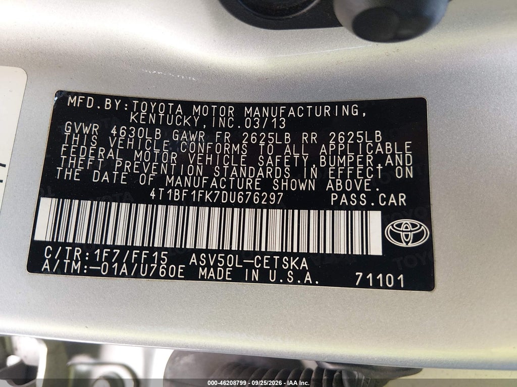 2013 Toyota Camry SE photo 9