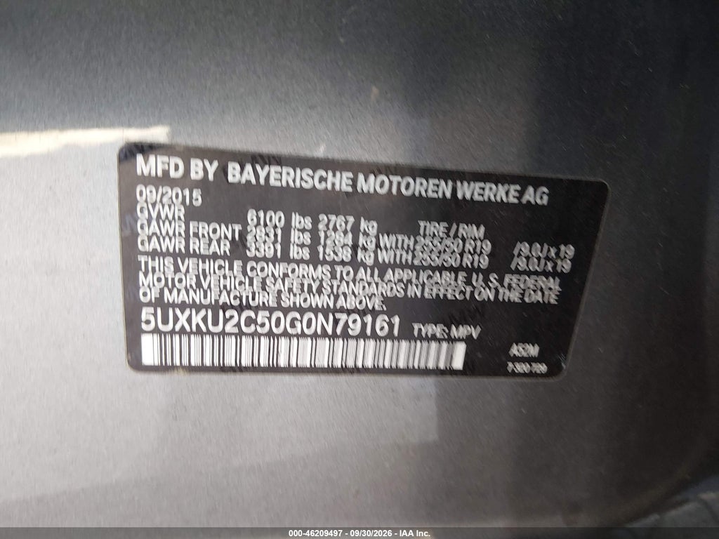 2016 BMW X6 XDRIVE35I photo 9