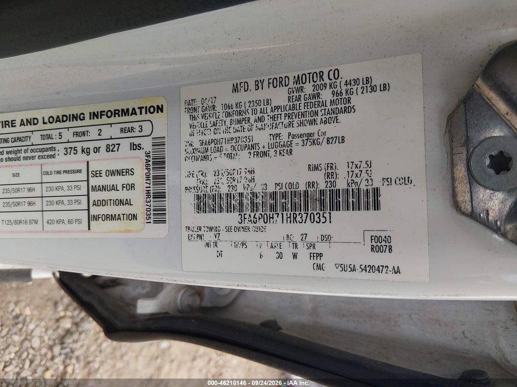 2017 Ford Fusion SE photo 9