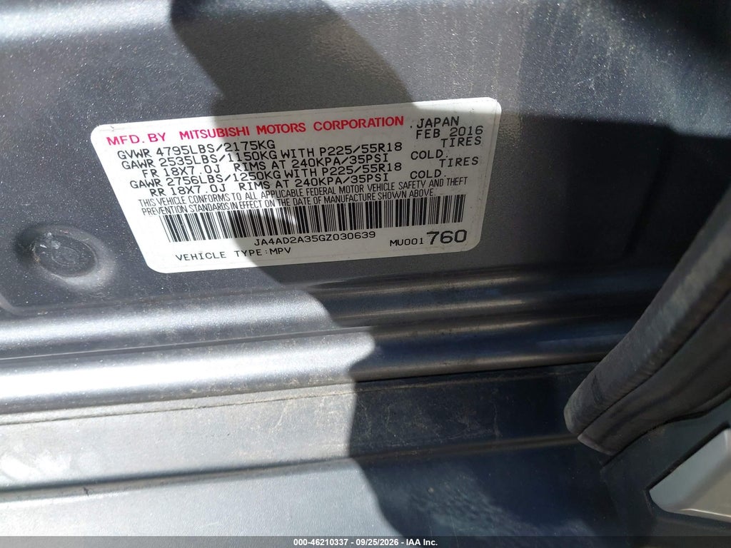 2016 Mitsubishi Outlander ES photo 9