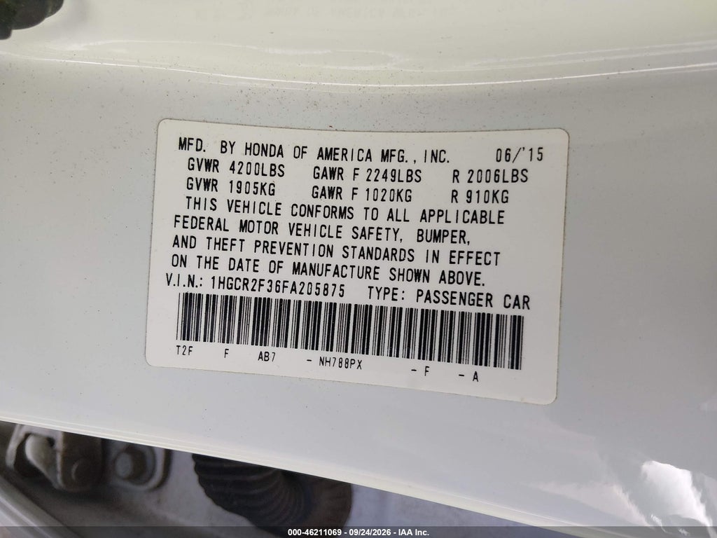 2015 Honda Accord LX photo 9