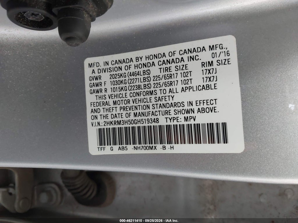 2016 Honda CR-V EX photo 9