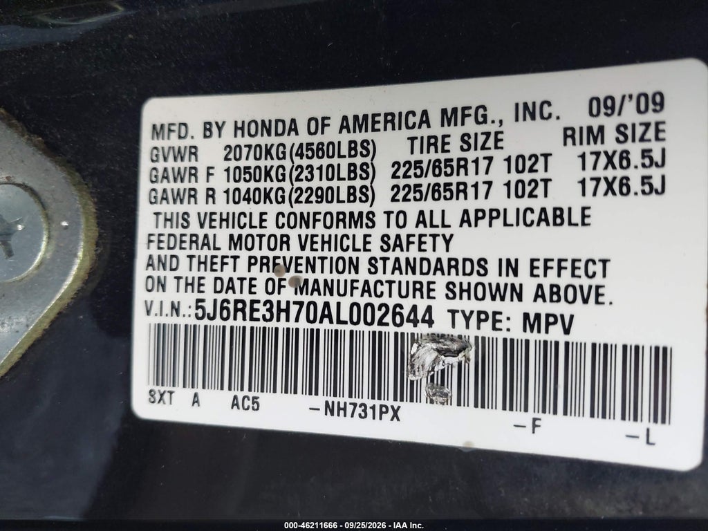2010 Honda CR-V EX-L photo 9