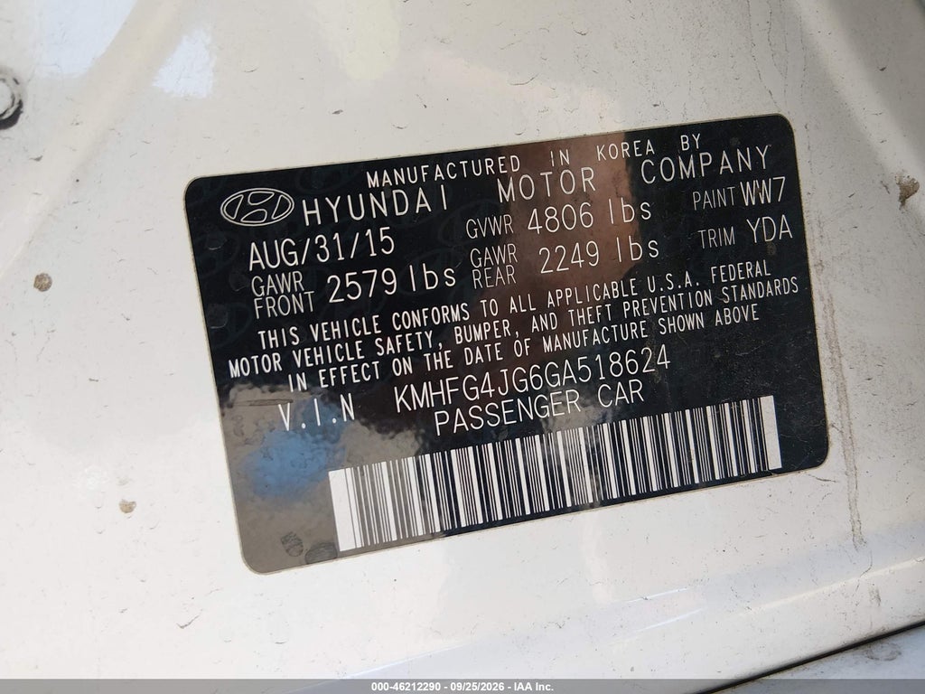 2016 Hyundai Azera photo 9