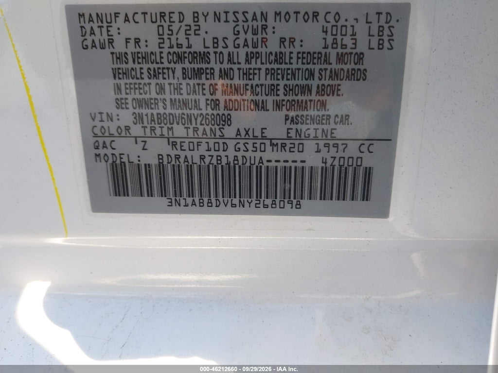 2022 Nissan Sentra SR Xtronic CVT photo 9