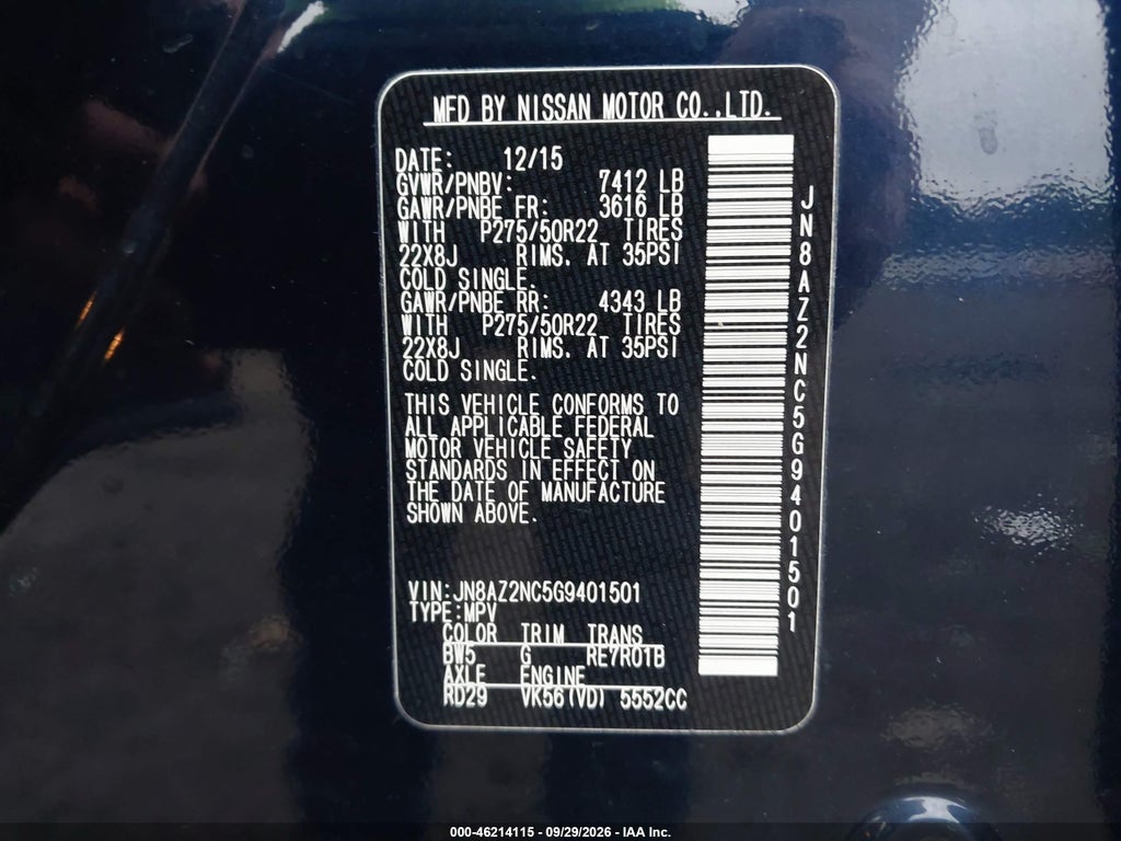 2016 Infiniti QX80 photo 9