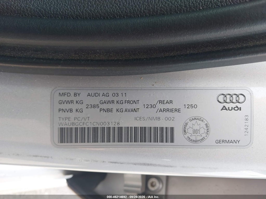 2012 Audi A6 3.0 Premium photo 9