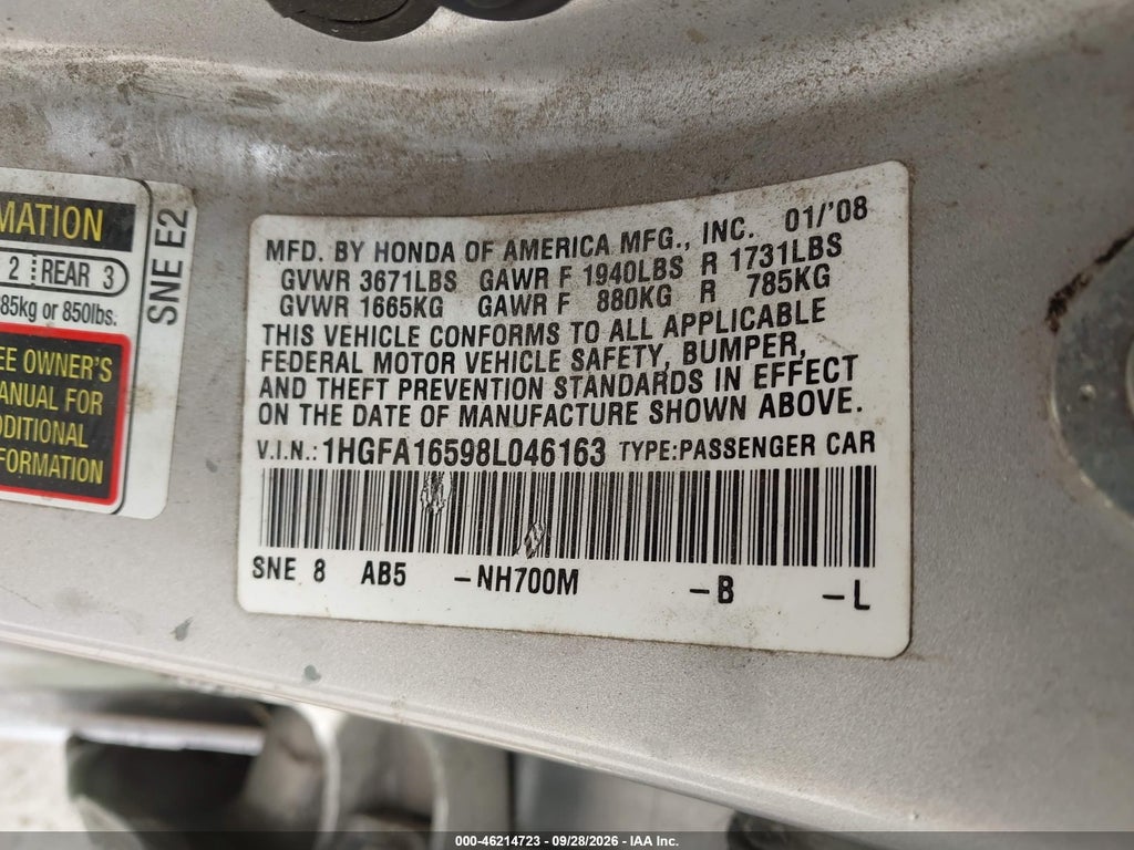 2008 Honda Civic LX photo 9