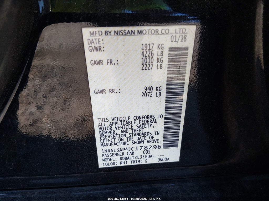2018 Nissan Altima 2.5 SV photo 9