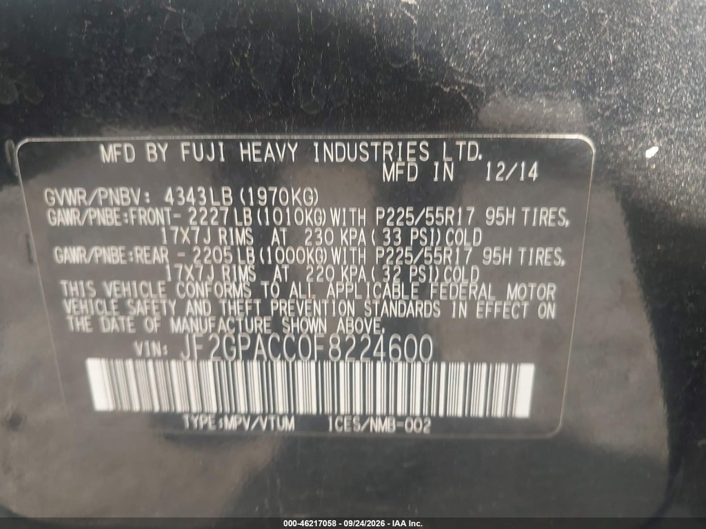 2015 Subaru XV Crosstrek 2.0I Premium photo 9