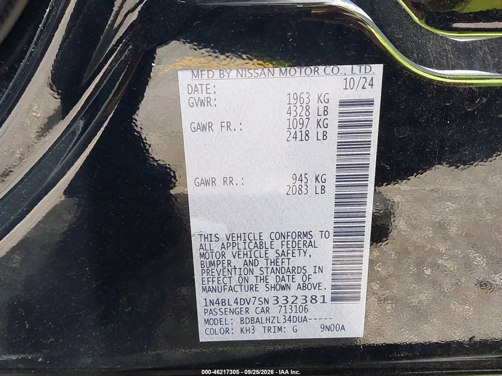 2025 Nissan Altima SV FWD photo 9