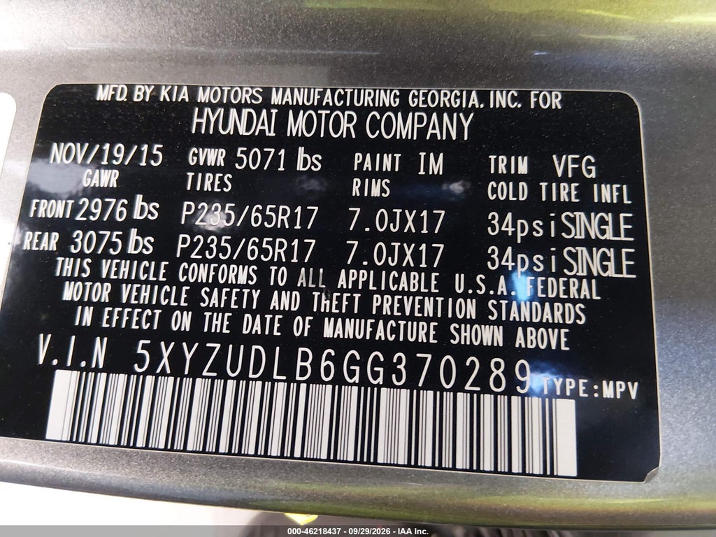 2016 Hyundai Santa FE Sport 2.4L photo 9