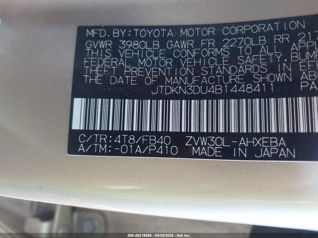 2011 Toyota Prius TWO photo 9