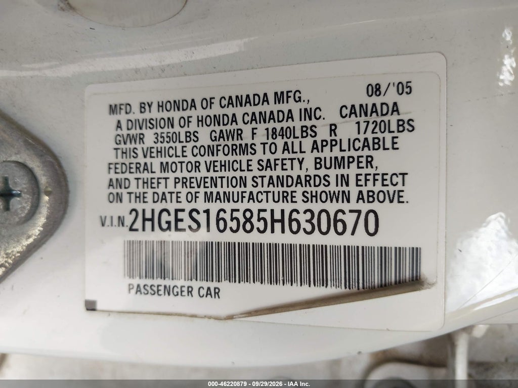 2005 Honda Civic LX photo 9