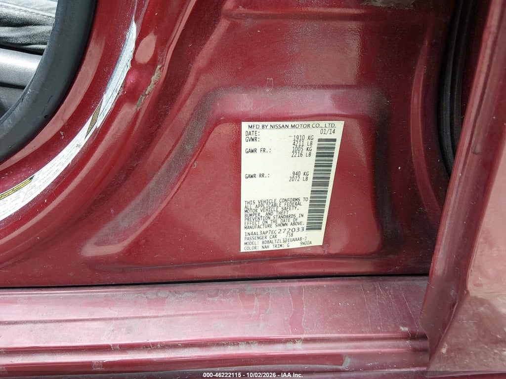 2014 Nissan Altima 2.5 SV photo 9