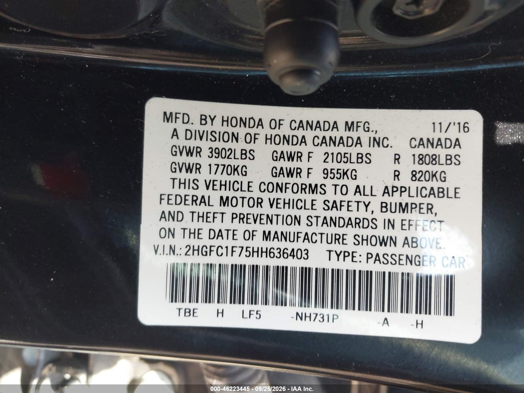 2017 Honda Civic EX-L photo 9