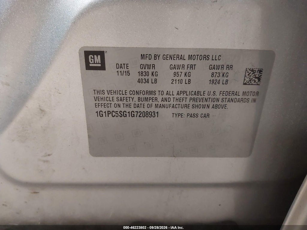 2016 Chevrolet Cruze Limited LS Auto photo 9