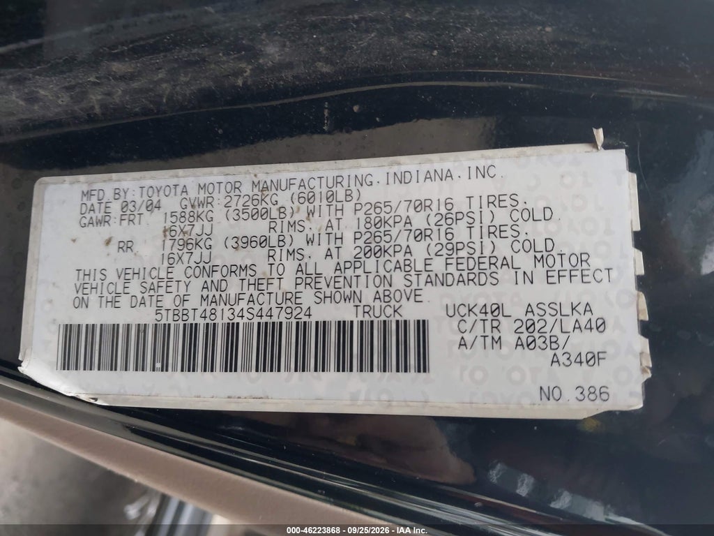 2004 Toyota Tundra Limited V8 photo 9
