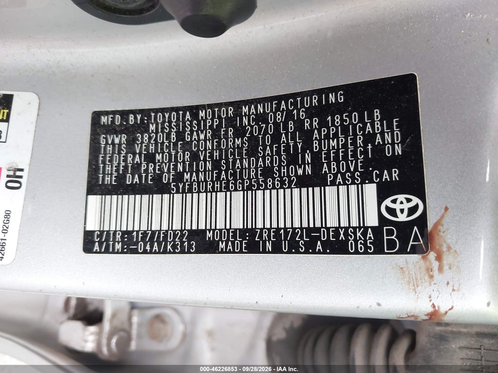 2016 Toyota Corolla S Plus photo 9