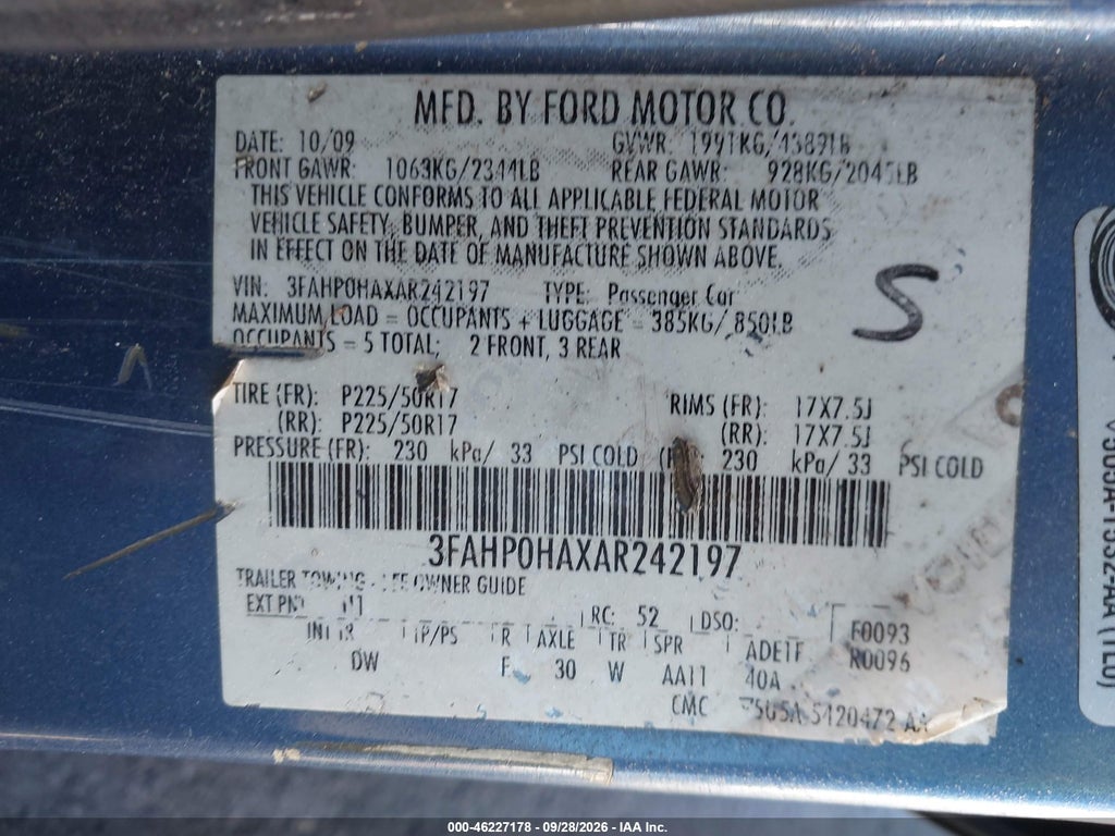 2010 Ford Fusion SE photo 9