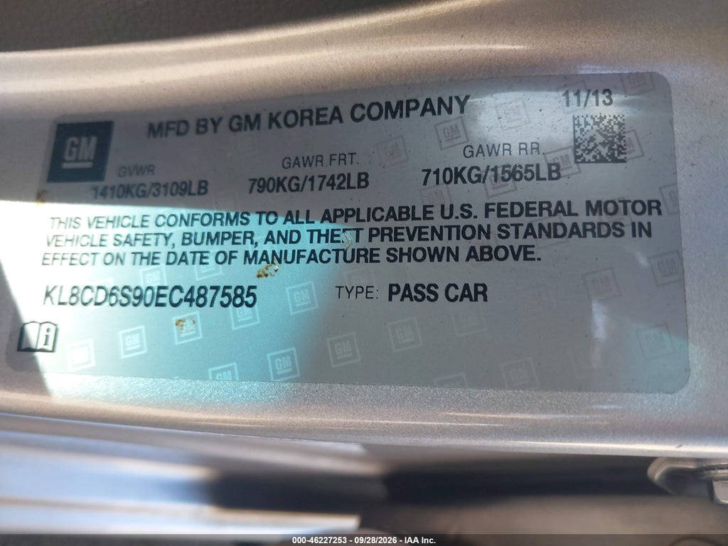 2014 Chevrolet Spark 1LT Auto photo 9