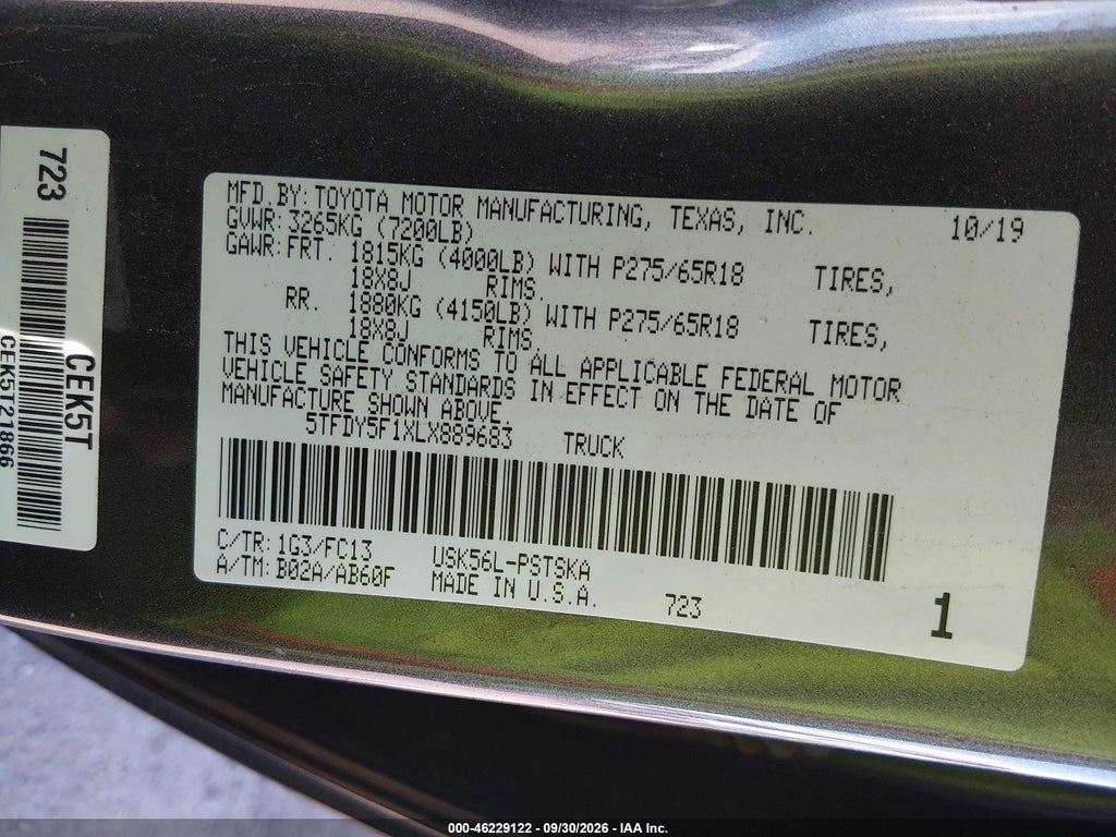 2020 Toyota Tundra SR5 photo 9
