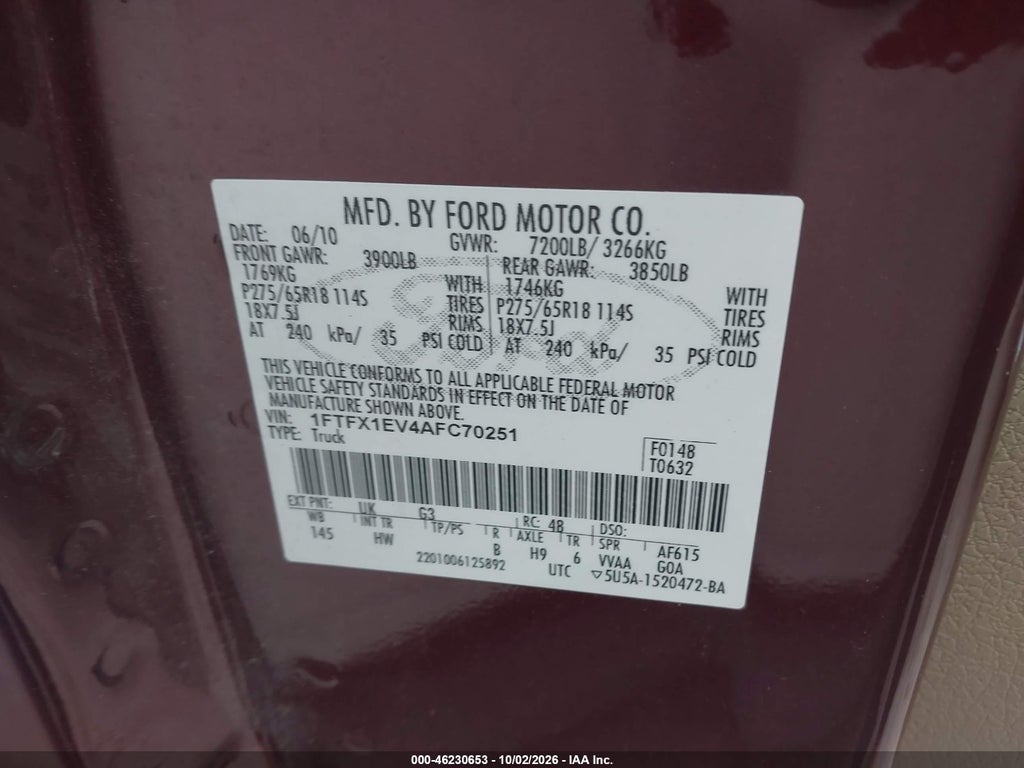 2010 Ford F-150 FX4/Lariat/XL/XLT photo 9