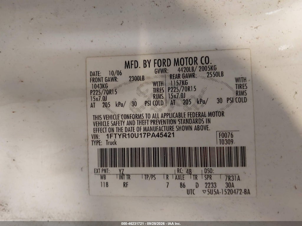 2007 Ford Ranger Sport/STX/XL/XLT photo 9