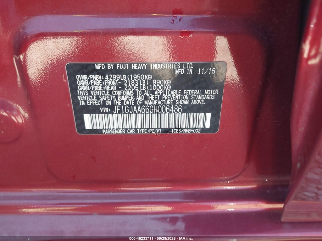 2016 Subaru Impreza 2.0I photo 9