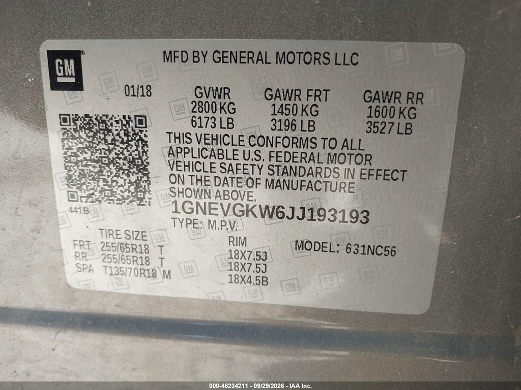 2018 Chevrolet Traverse 1LT photo 9