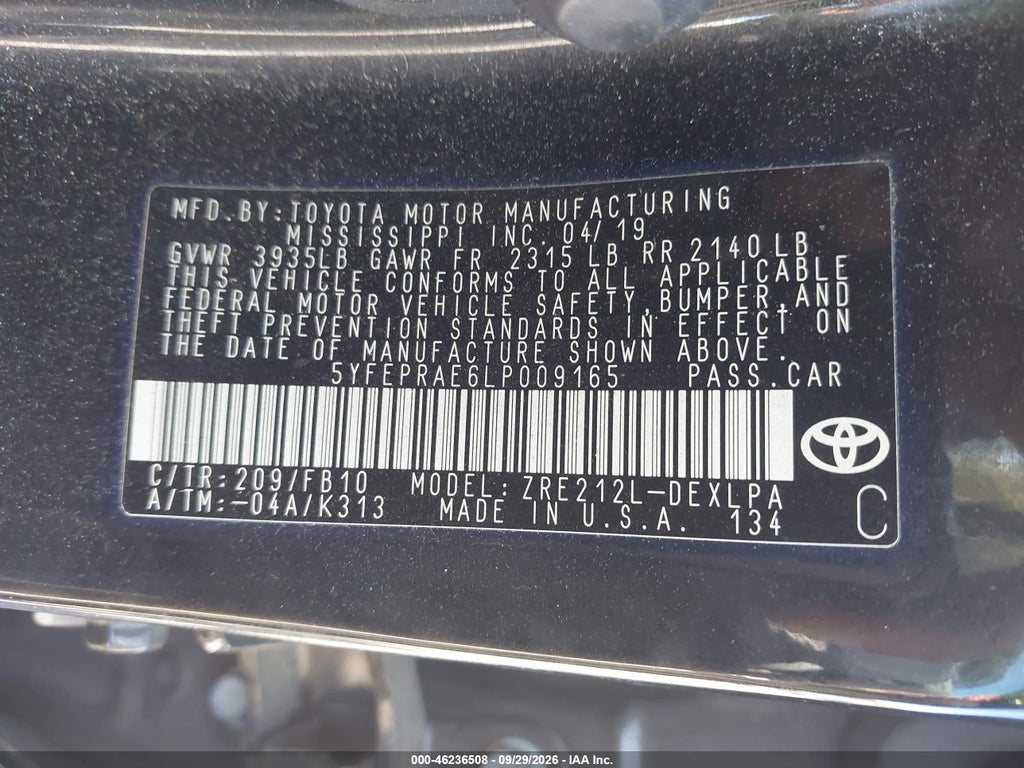 2020 Toyota Corolla LE photo 9