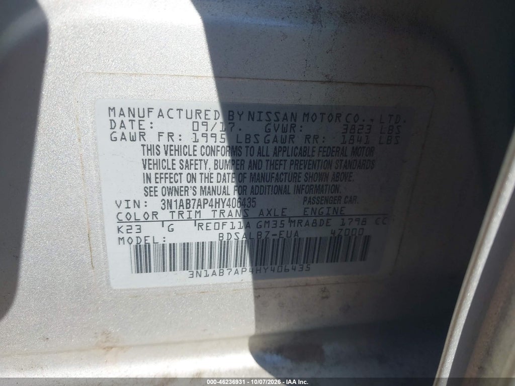 2017 Nissan Sentra S photo 9
