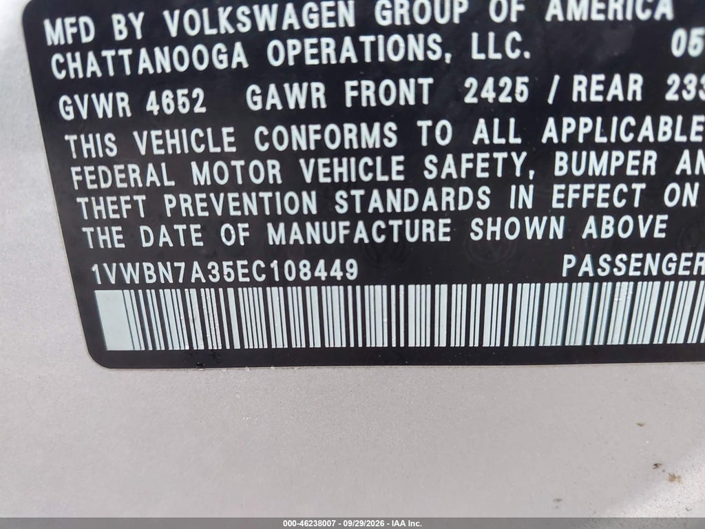 2014 Volkswagen Passat 2.0L TDI SE photo 9