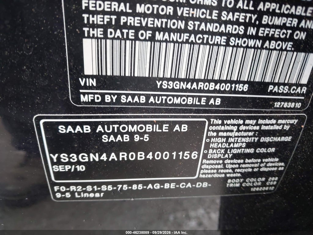 2011 Saab 9-5 TURBO4/TURBO4 Premium photo 9