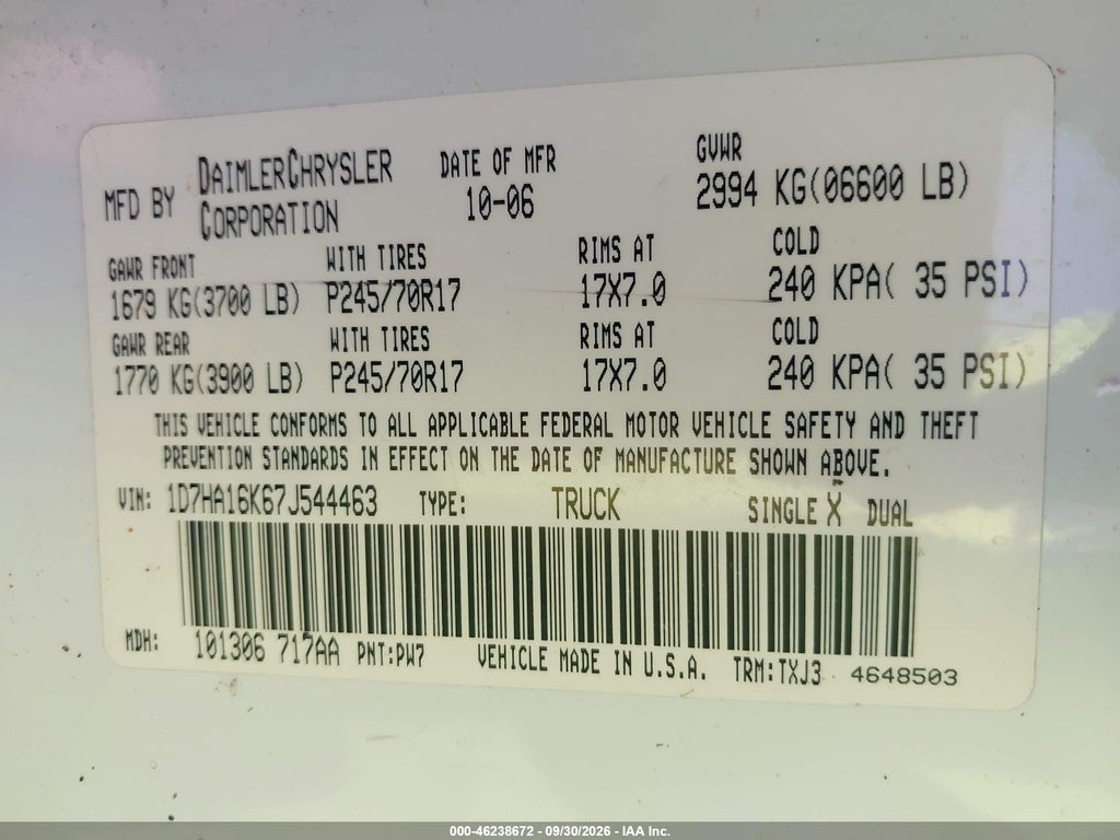 2007 Dodge RAM 1500 ST photo 9
