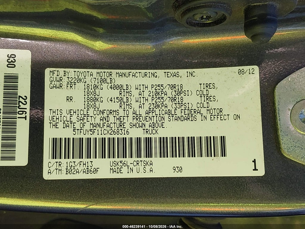 2012 Toyota Tundra Grade 5.7L V8 photo 9