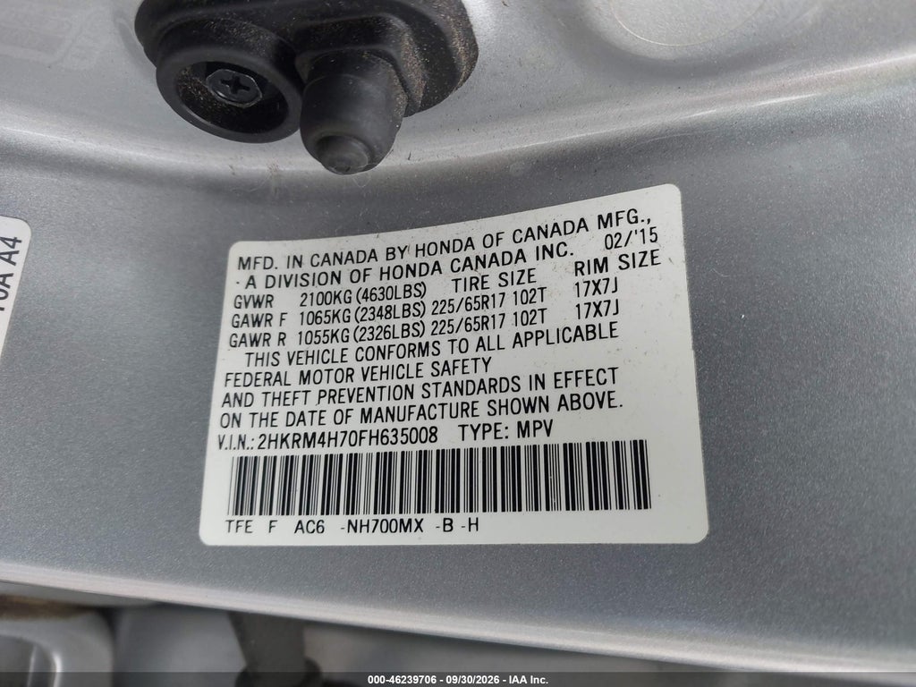 2015 Honda CR-V EX-L photo 9