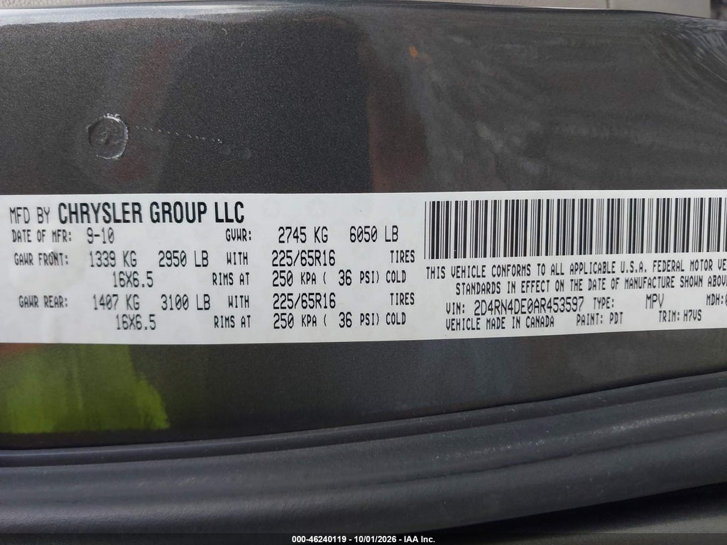 2010 Dodge Grand Caravan SE photo 9