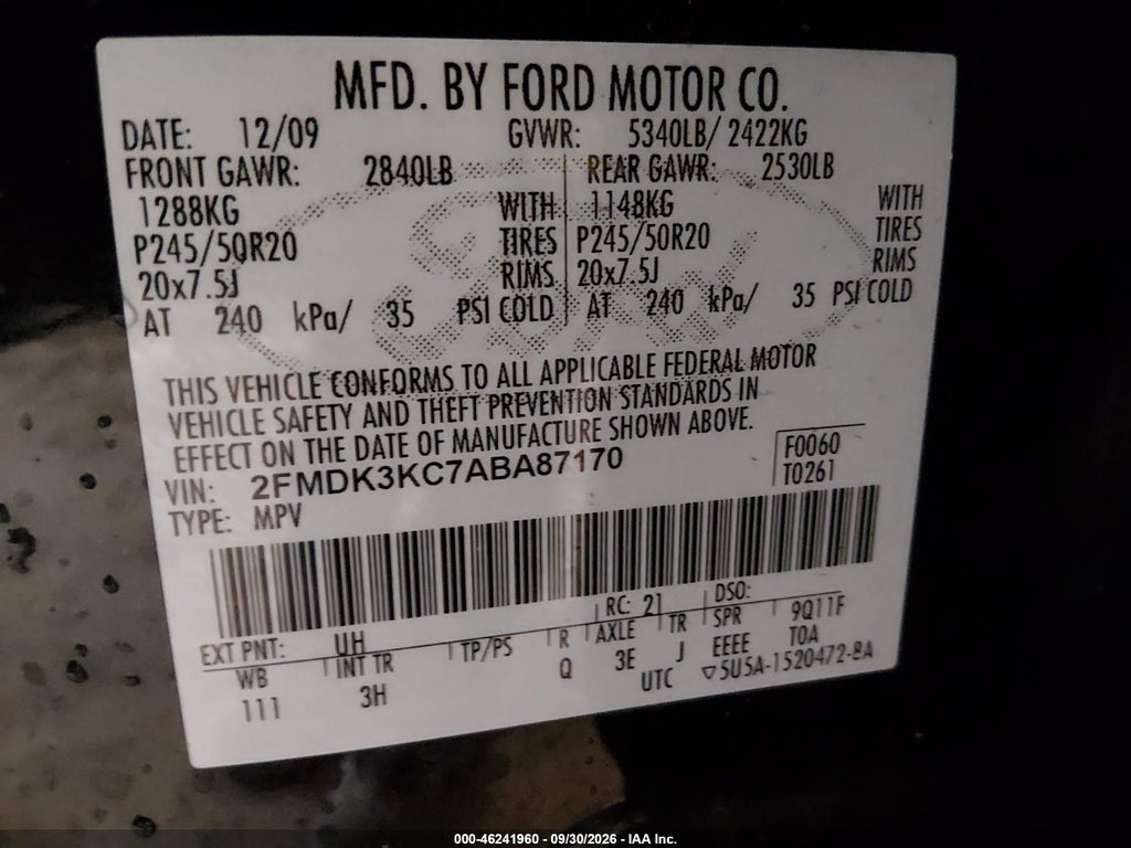 2010 Ford Edge Limited photo 9
