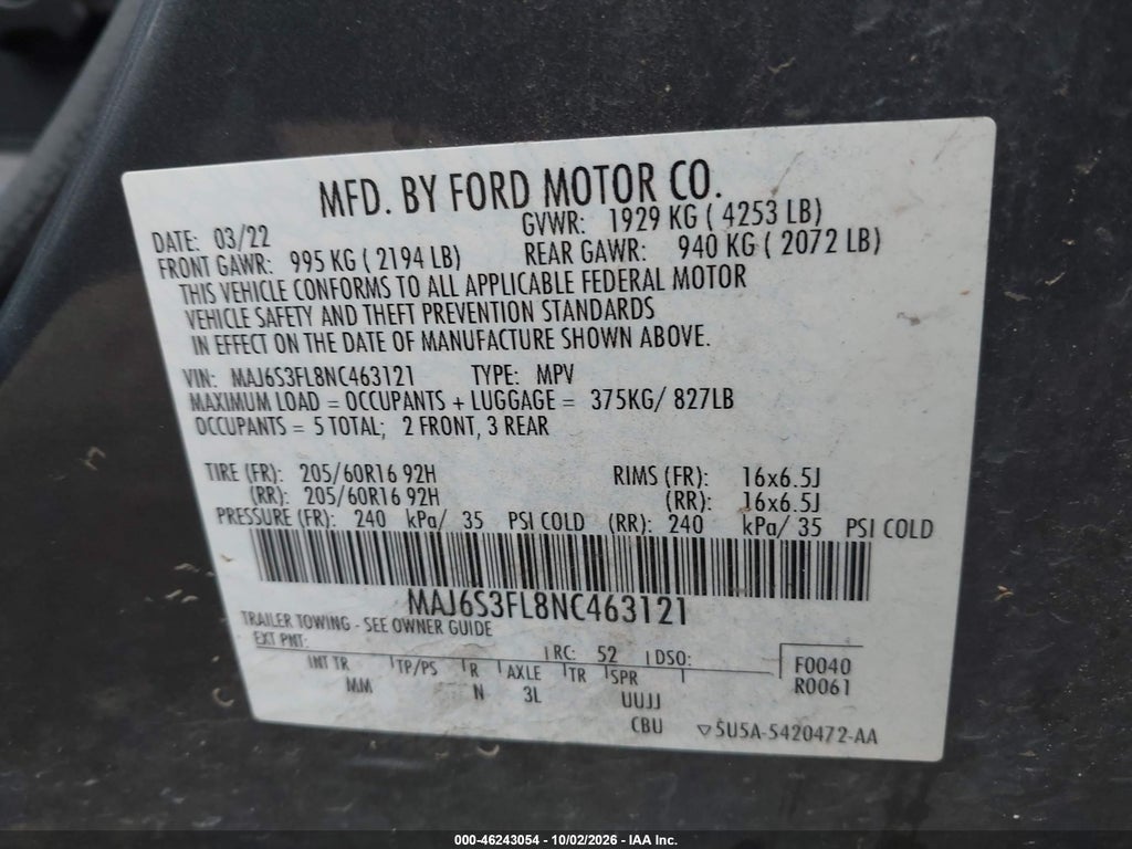 2022 Ford Ecosport S photo 9
