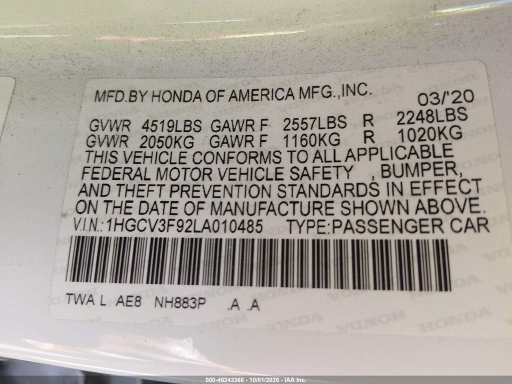 2020 Honda Accord Hybrid Touring photo 9
